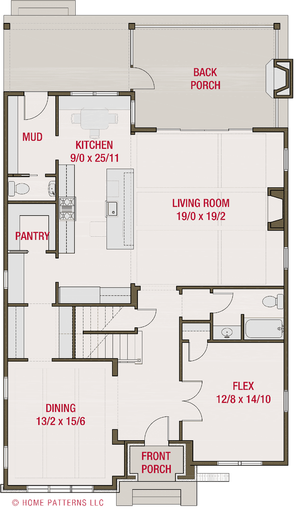House Blueprint - Tudor Floor Plan - Main Floor Plan #461-120