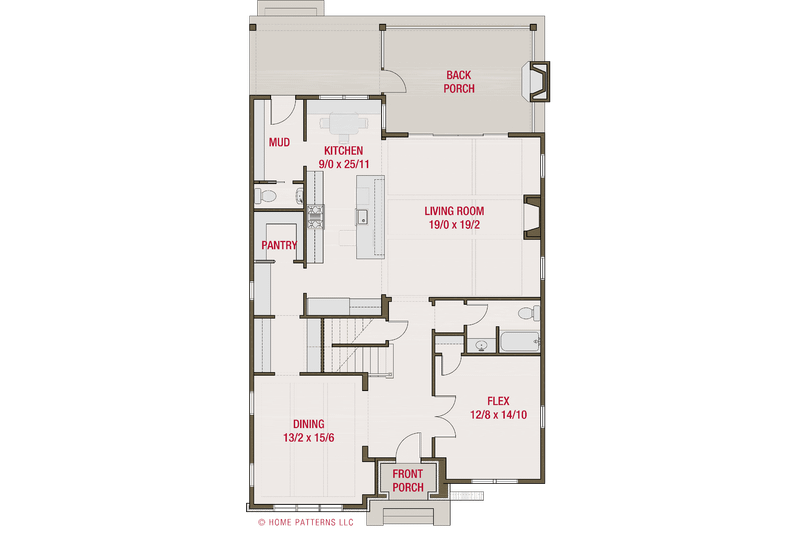 House Plan Design - Floor Plan - Main Floor for Tudor House Plan #461-120 - 4 bed, 3.5 bath
