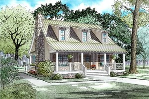 Country Exterior - Front Elevation Plan #17-2014