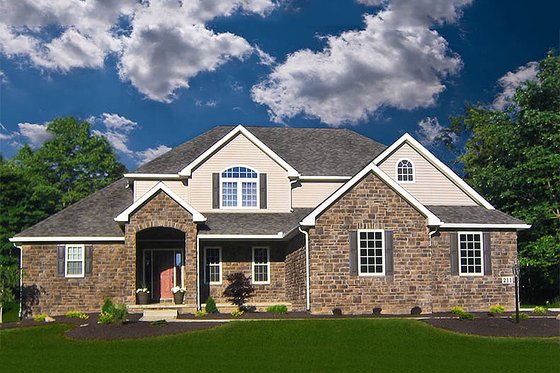 European style home, elevation