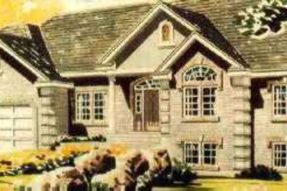 Exterior - Front Elevation for European House Plan #308-211 - 5 bed, 3.5 bath