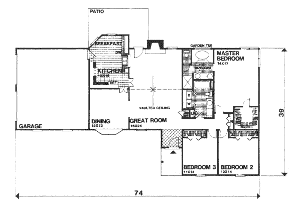 Ranch Floor Plan - Main Floor Plan #30-147