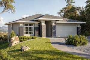 Home Plan - Exterior - Front Elevation for Modern House Plan #1100-1 - 2 bed, 2 bath