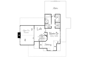 Floor Plan - Upper Floor for Country House Plan #71-110 - 2 bed, 2 bath