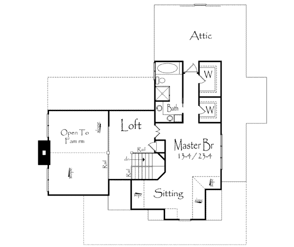 Country Floor Plan - Upper Floor Plan #71-110