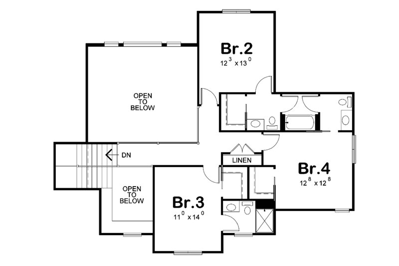 Architectural House Design - Floor Plan - Upper Floor for Modern House Plan #20-2663 - 4 bed, 4.5 bath