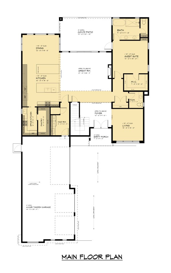 Dream House Plan - Contemporary Floor Plan - Main Floor Plan #1066-256