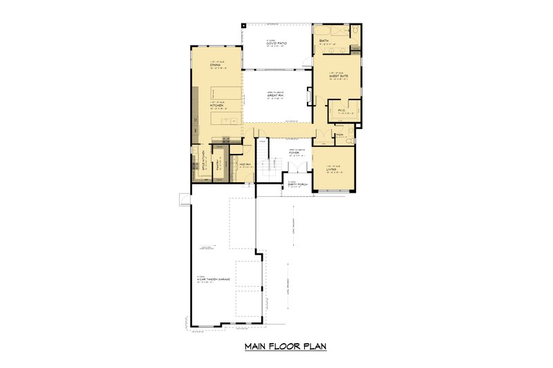 Dream House Plan - Floor Plan - Main Floor for Contemporary House Plan #1066-256 - 7 bed, 6.5 bath