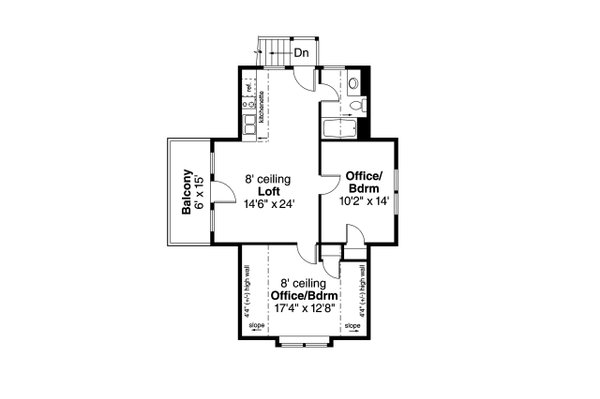 Craftsman Floor Plan - Upper Floor Plan #124-1270