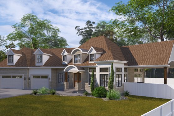 Exterior - Front Elevation 4 for European House Plan #1060-278 - 3 bed, 2.5 bath