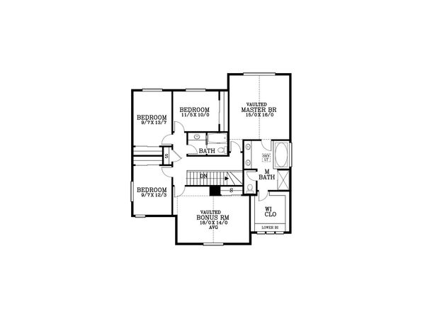 Craftsman Floor Plan - Upper Floor Plan #53-547