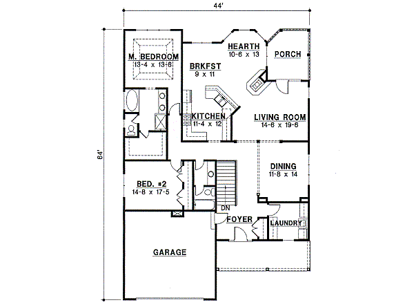 Traditional Floor Plan - Main Floor Plan #67-320