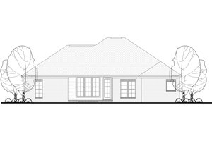 Exterior - Rear Elevation for Ranch House Plan #430-105 - 4 bed, 2 bath