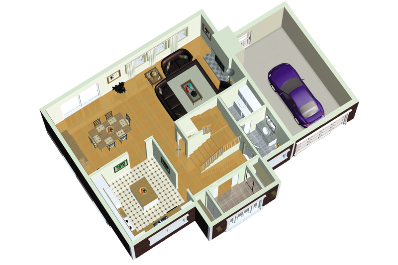 Architectural House Design - Floor Plan - Main Floor 1 for Country House Plan #25-4551 - 3 bed, 1 bath