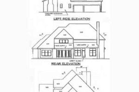 Exterior - Rear Elevation for European House Plan #67-280 - 4 bed, 4 bath