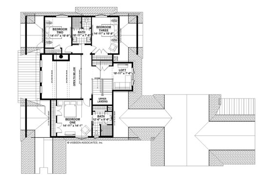 Floor Plan - Upper Floor for Farmhouse House Plan #928-371 - 5 bed, 4.5 bath