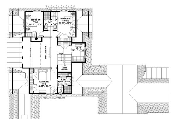 Farmhouse Floor Plan - Upper Floor Plan #928-371