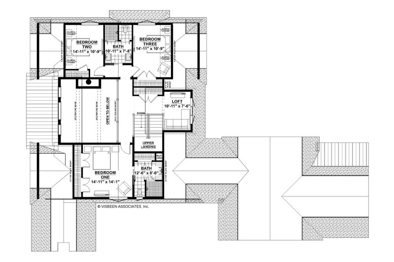 Home Plan - Floor Plan - Upper Floor for Farmhouse House Plan #928-371 - 5 bed, 4.5 bath