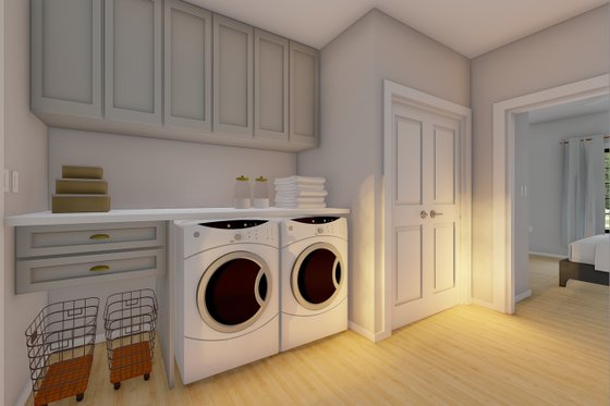 Interior - Laundry for Farmhouse House Plan #126-234 - 3 bed, 2 bath