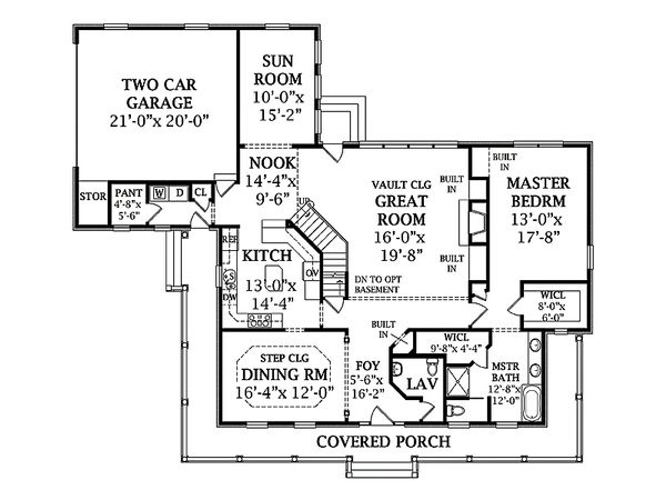 Southern Floor Plan - Main Floor Plan #456-14