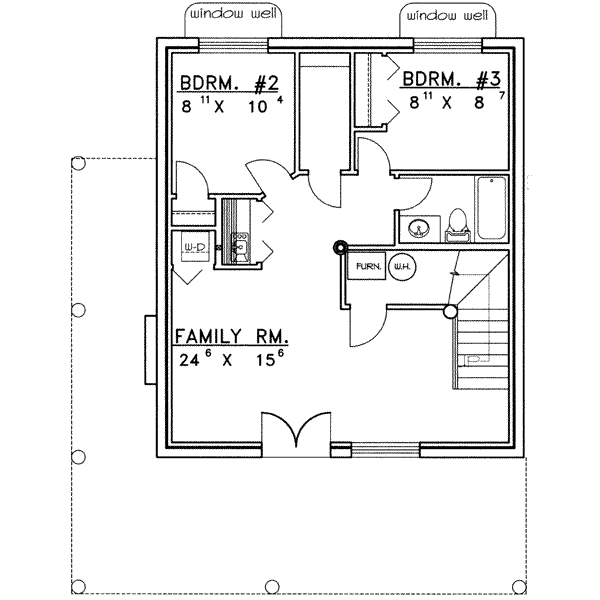 Log Floor Plan - Lower Floor Plan #117-406