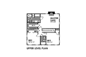 Floor Plan - Upper Floor for Cottage House Plan #30-101 - 3 bed, 2.5 bath