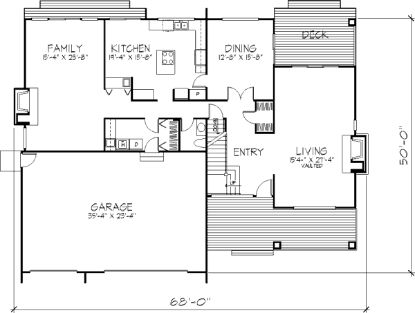 Bungalow Floor Plan - Main Floor Plan #320-313