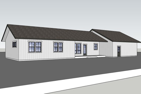 Exterior - Other Elevation for Ranch House Plan #1105-9 - 3 bed, 2.5 bath