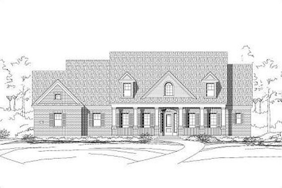 Exterior - Front Elevation for Traditional House Plan #411-467 - 4 bed, 3.5 bath