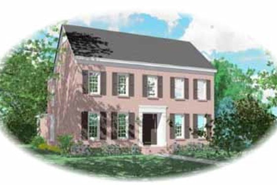 Exterior - Front Elevation for Colonial House Plan #81-363 - 4 bed, 3 bath