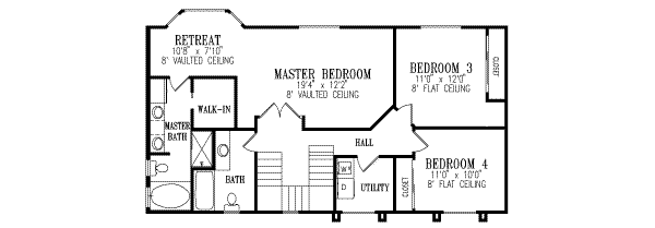 Architectural House Design - Adobe / Southwestern Floor Plan - Upper Floor Plan #1-440