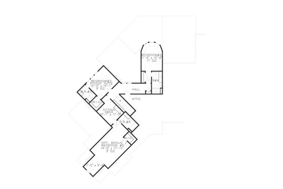 Floor Plan - Upper Floor for Craftsman House Plan #54-542 - 5 bed, 5.5 bath