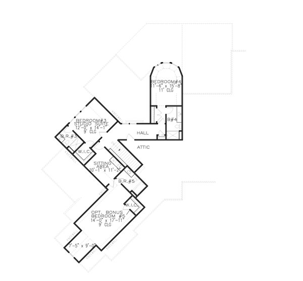 Dream House Plan - Craftsman Floor Plan - Upper Floor Plan #54-542