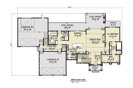 Floor Plan - Main Floor for Traditional House Plan #1070-181 - 5 bed, 4.5 bath