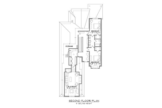 Floor Plan - Upper Floor for Traditional House Plan #1054-74 - 3 bed, 2.5 bath