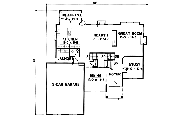 European Floor Plan - Main Floor Plan #67-211