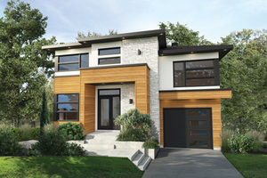 Contemporary Exterior - Front Elevation Plan #25-4876