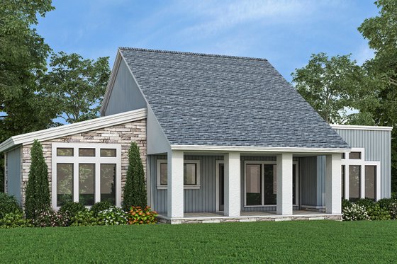 Exterior - Rear Elevation for Contemporary House Plan #45-621 - 3 bed, 2 bath