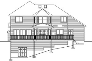 Exterior - Rear Elevation for Craftsman House Plan #124-557 - 3 bed, 2.5 bath