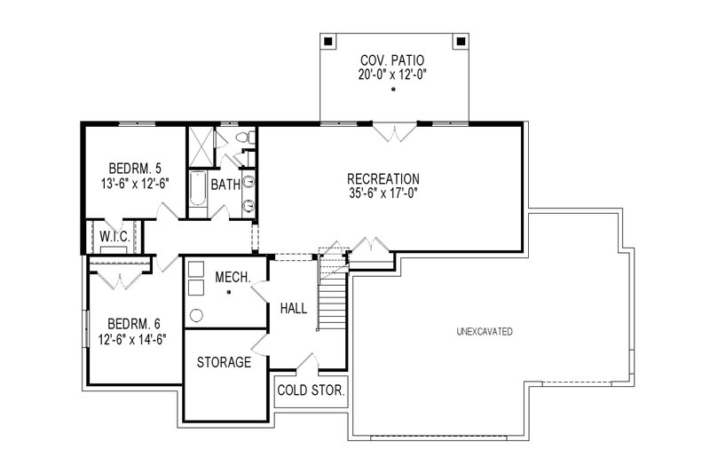 Craftsman Style House Plan - 6 Beds 4 Baths 4117 Sq/Ft Plan #920-7 ...