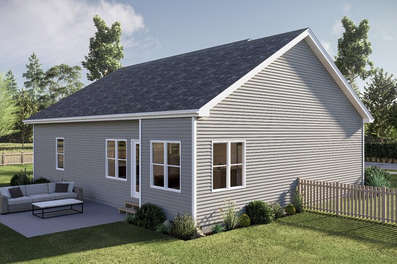 House Blueprint - Exterior - Rear Elevation for Traditional House Plan #455-728 - 3 bed, 2 bath