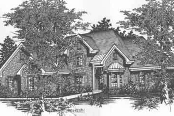 Exterior - Front Elevation for European House Plan #329-140 - 4 bed, 3 bath