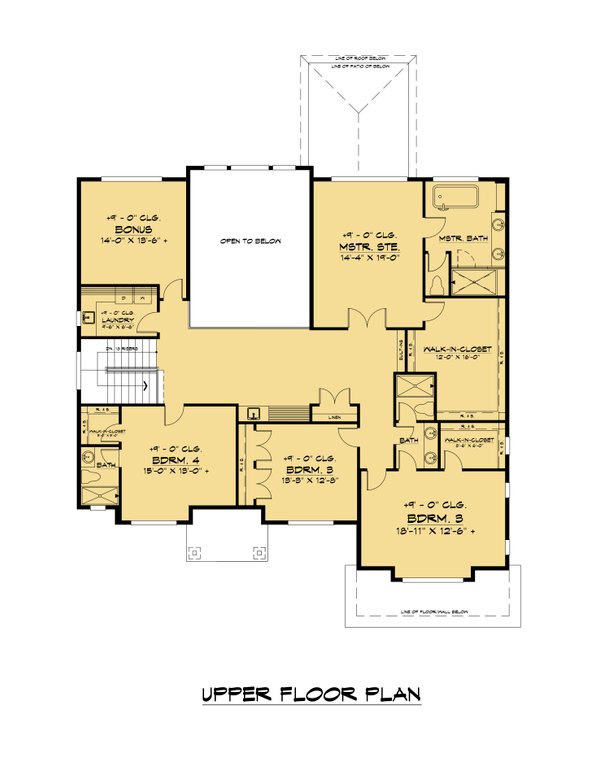 Contemporary Floor Plan - Upper Floor Plan #1066-165