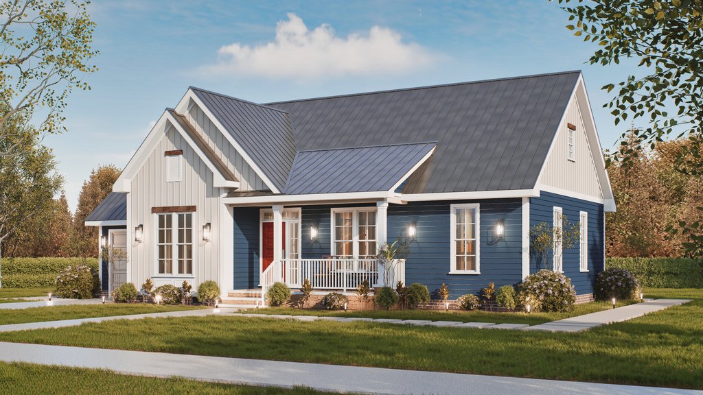 Exterior - Front Elevation 8 for Bungalow House Plan #54-686 - 2 bed, 3 bath