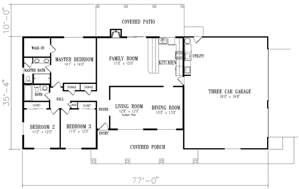 Dream House Plan - Adobe / Southwestern Floor Plan - Main Floor Plan #1-326
