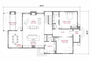 Floor Plan - Main Floor for Tudor House Plan #1079-3 - 4 bed, 3 bath