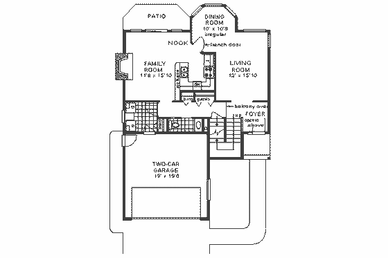 Floor Plan - Main Floor for European House Plan #18-204 - 4 bed, 2.5 bath