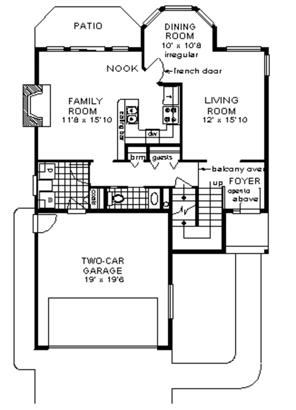 House Blueprint - European Floor Plan - Main Floor Plan #18-204