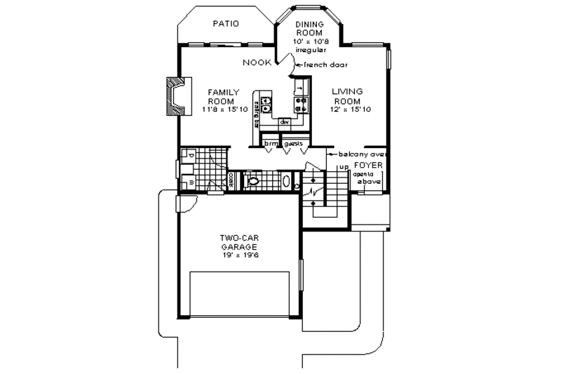 European Style House Plan - 4 Beds 2.5 Baths 1651 Sq/Ft Plan #18-204 ...