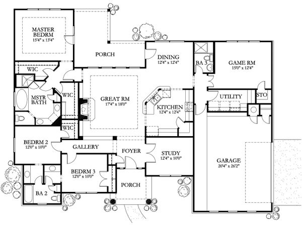House Design - European Floor Plan - Main Floor Plan #80-149